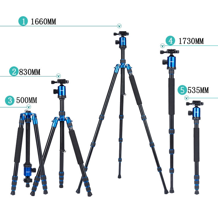 TRIOPO Oubao A-688 Adjustable Portable Aluminum Alloy Tripod with Ball Head for SLR Camera