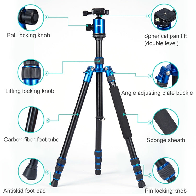 TRIOPO Oubao A-688 Adjustable Portable Aluminum Alloy Tripod with Ball Head for SLR Camera