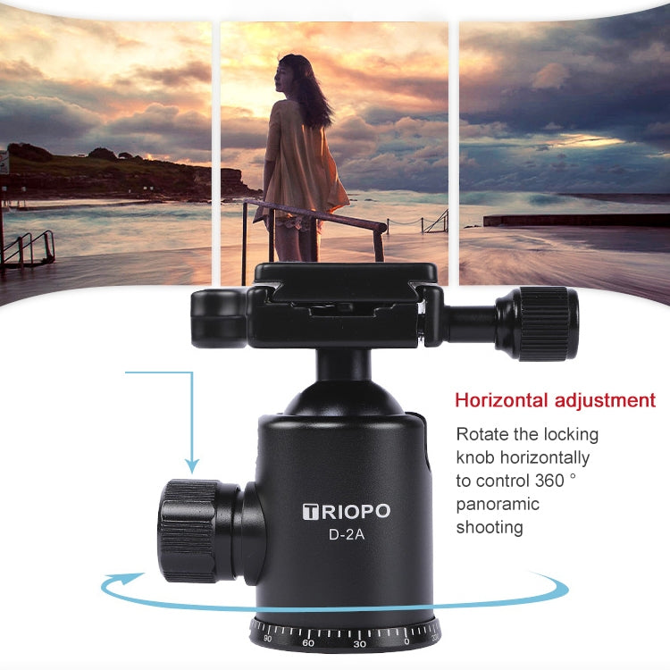 TRIOPO 554 Adjustable Portable Aluminum Alloy Tripod with D-2A Ball Head for SLR Camera