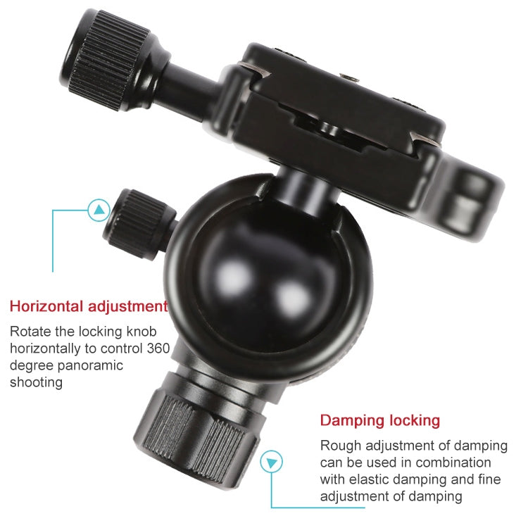TRIOPO 554 Adjustable Portable Aluminum Alloy Tripod with D-2A Ball Head for SLR Camera