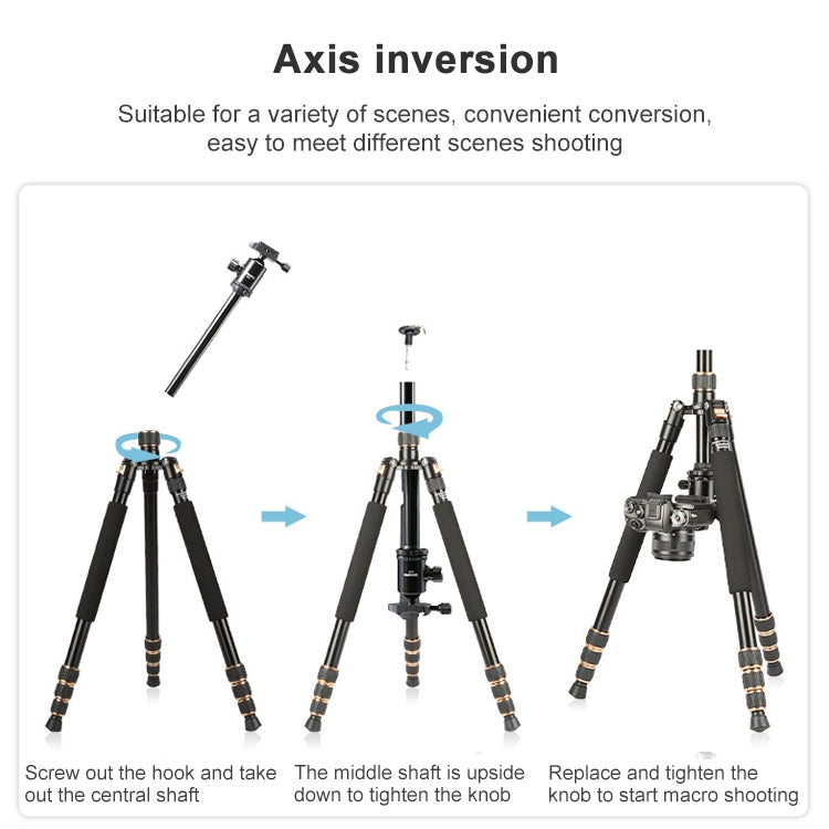 TRIOPO 554 Adjustable Portable Aluminum Alloy Tripod with D-2A Ball Head for SLR Camera
