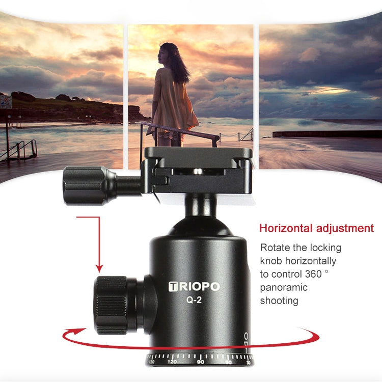 TRIOPO 888 Adjustable Portable Carbon Fiber Tripod with Q-2 Ball Head for SLR Camera, Pipe diameter: 28cm