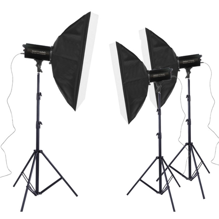 TRIOPO Oubao TTR300W 60x90cm Studio Softbox + 2.8m Tripod Mount + 3 x Light Bulb Photography Lighting Three Piece Set