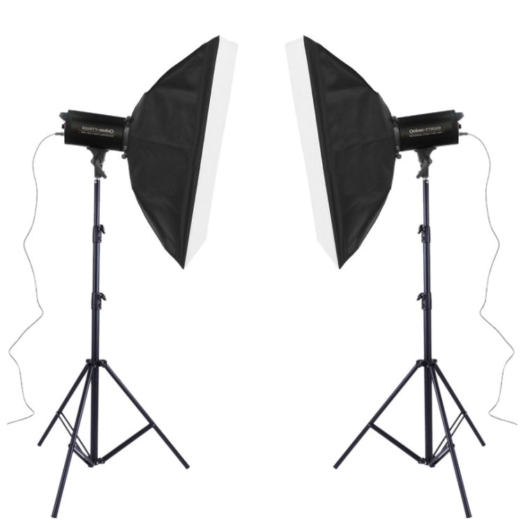 TRIOPO Oubao TTR300W 60x90cm Studio Softbox + Tripod Mount + 2x Light Bulb Photography Lighting Tow Piece Set