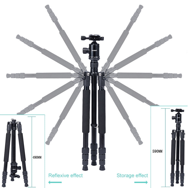 TRIOPO Oubao A-608S Adjustable Portable Aluminum Alloy Tripod with Ball Head for SLR Camera