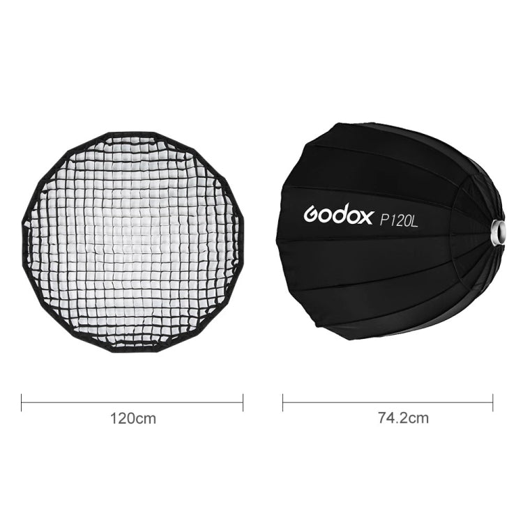 Godox P120L Diameter 120cm Parabolic Softbox Reflector Diffuser for Studio Speedlite Flash Softbox