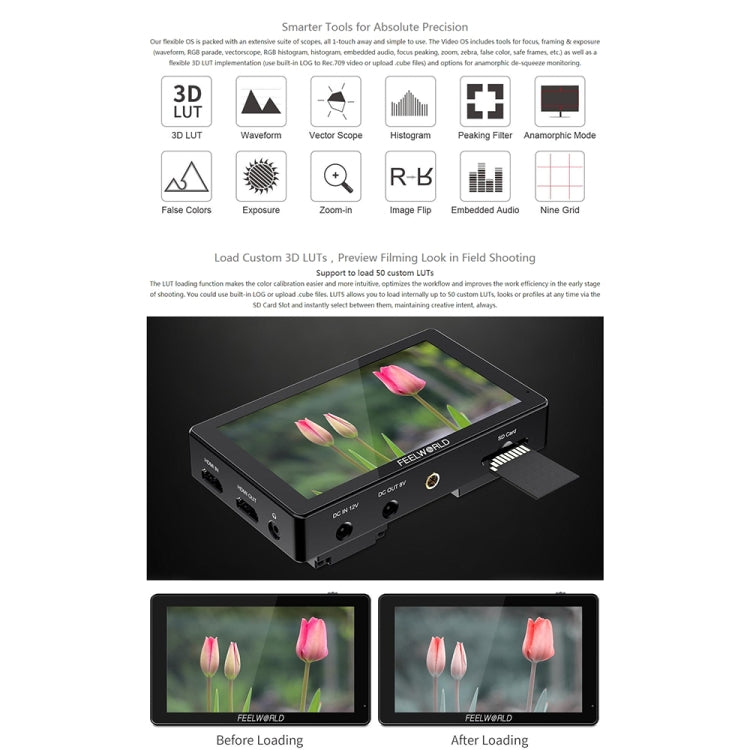 FEELWORLD LUT5 5.5 inch Ultra High Bright 3000nit Touch Screen DSLR Camera Field Monitor