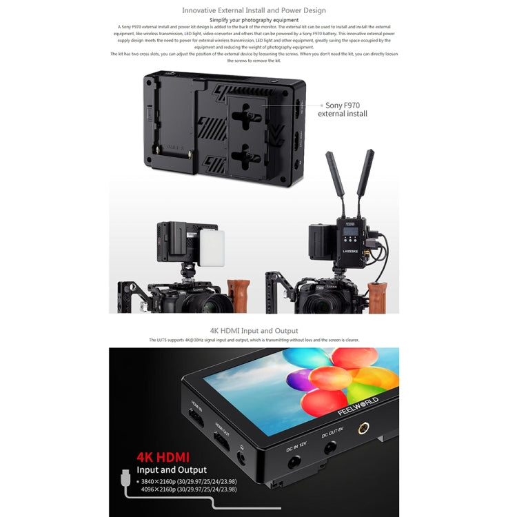 FEELWORLD LUT5 5.5 inch Ultra High Bright 3000nit Touch Screen DSLR Camera Field Monitor