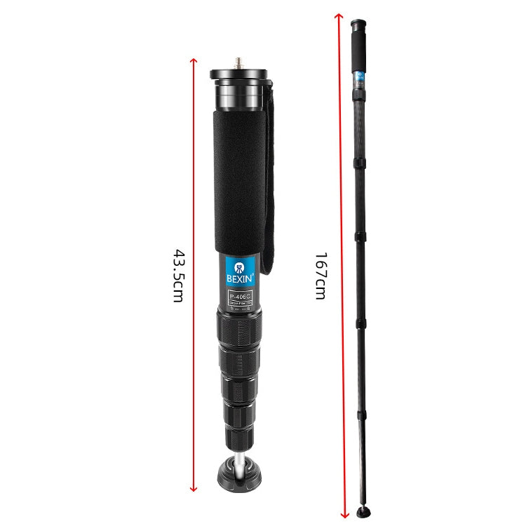 BEXIN P406C Camera Carbon Fiber Monopod Travel Live Selfie Bracket Holder