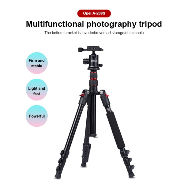 TRIOPO Oubao A-208S Adjustable Portable Aluminum Alloy Tripod with Ball Head for SLR Camera