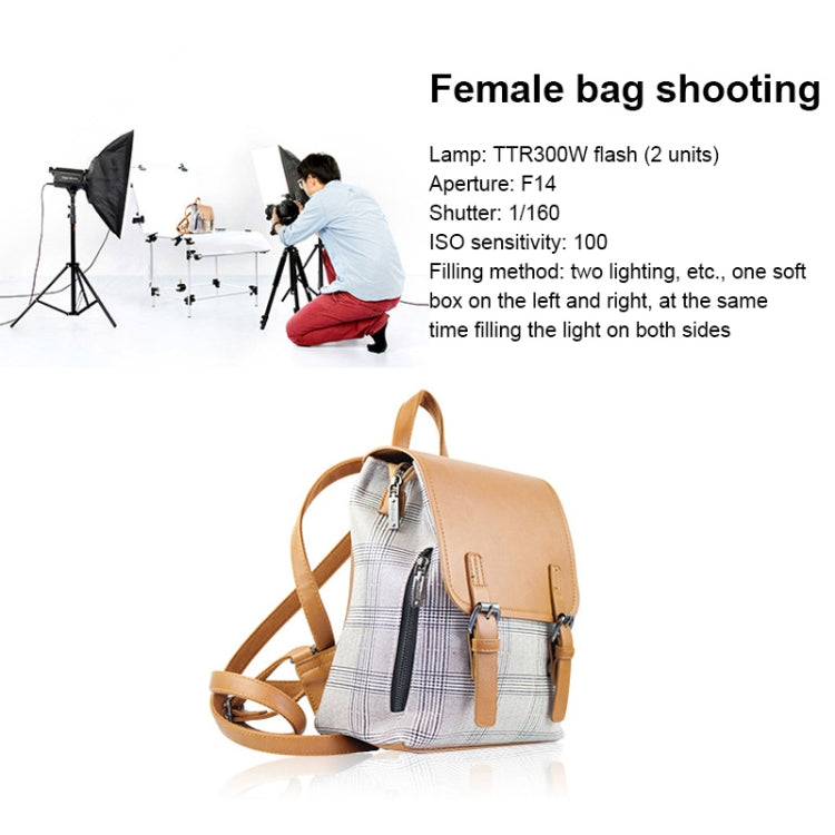 TRIOPO Oubao TTR300W 60x90cm Studio Softbox + 2.8m Tripod Mount + 3x E27 150W Light Bulb Photography Lighting Set
