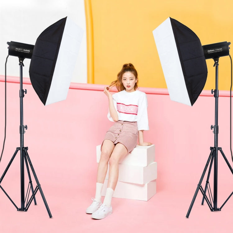 TRIOPO Oubao TTR300W 60x90cm Studio Softbox + 2.8m Tripod Mount + 3x E27 150W Light Bulb Photography Lighting Set