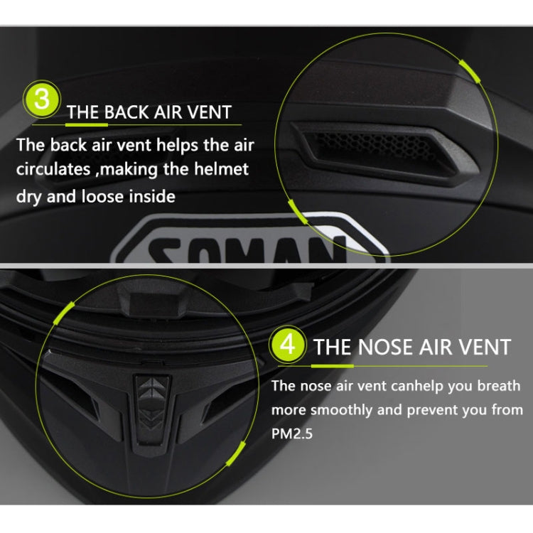 Soman 955 Skyeye Motorcycle Full / Open Face Bluetooth Helmet Headset Full Face, Supports Answer / Hang Up Calls, S, 55-56cm, M, 57-58cm, L, 59-60cm, XL, 61-62cm, XXL, 63-64cm