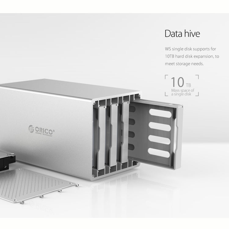 ORICO Honeycomb Series WS500U3 SATA 3.5 inch 50TB USB 3.0 5 Bays Aluminum Alloy HDD / SSD Enclosure