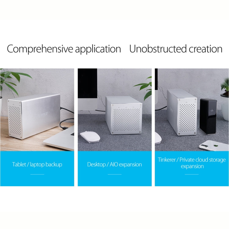 ORICO Honeycomb Series WS500U3 SATA 3.5 inch 50TB USB 3.0 5 Bays Aluminum Alloy HDD / SSD Enclosure