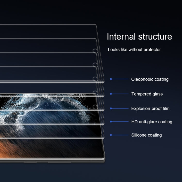 NILLKIN 3D CP+MAX Anti-Explosion Full Coverage Tempered Glass Film, For Samsung Galaxy S22 Ultra 5G