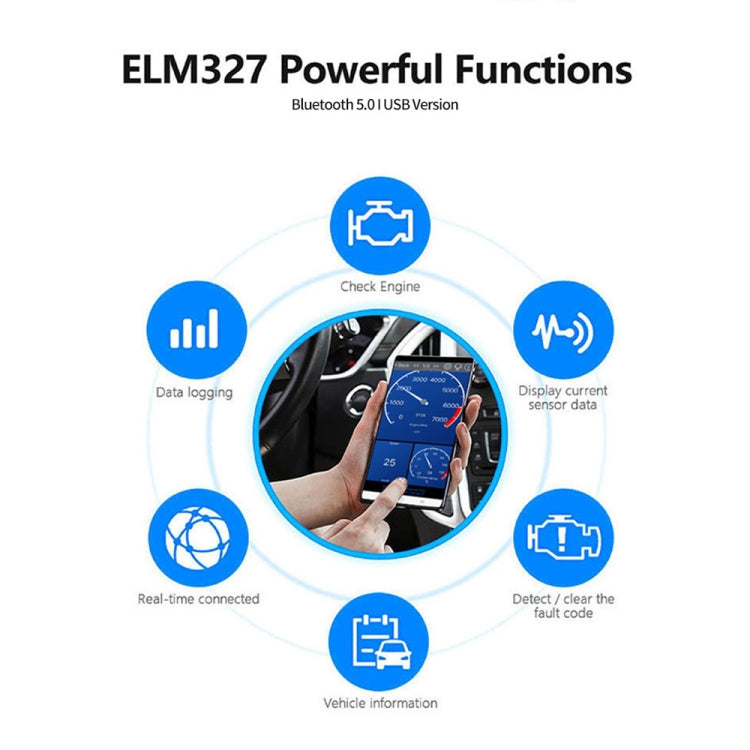 KONNWEI KW903 Bluetooth 5.0 OBD2 Car Fault Diagnostic Scan Tools Support IOS / Android, KW903