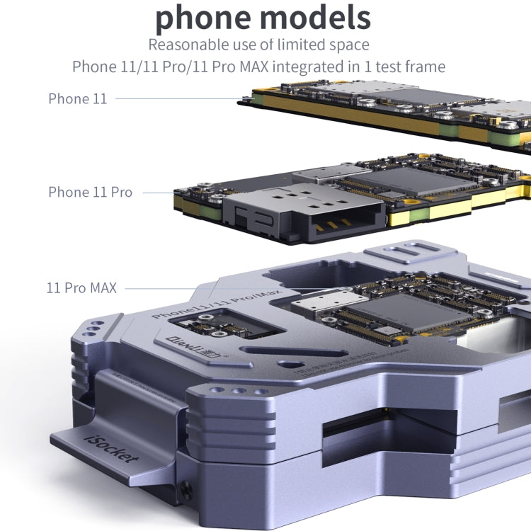 Qianli iSocket Motherboard Layered Test Fixture, Qianli iSocket For iPhone 11 Series, Qianli iSocket For iPhone 12 Series, Qianli iSocket For iPhone 13 Series, Qianli iSocket For iPhone 14 Series