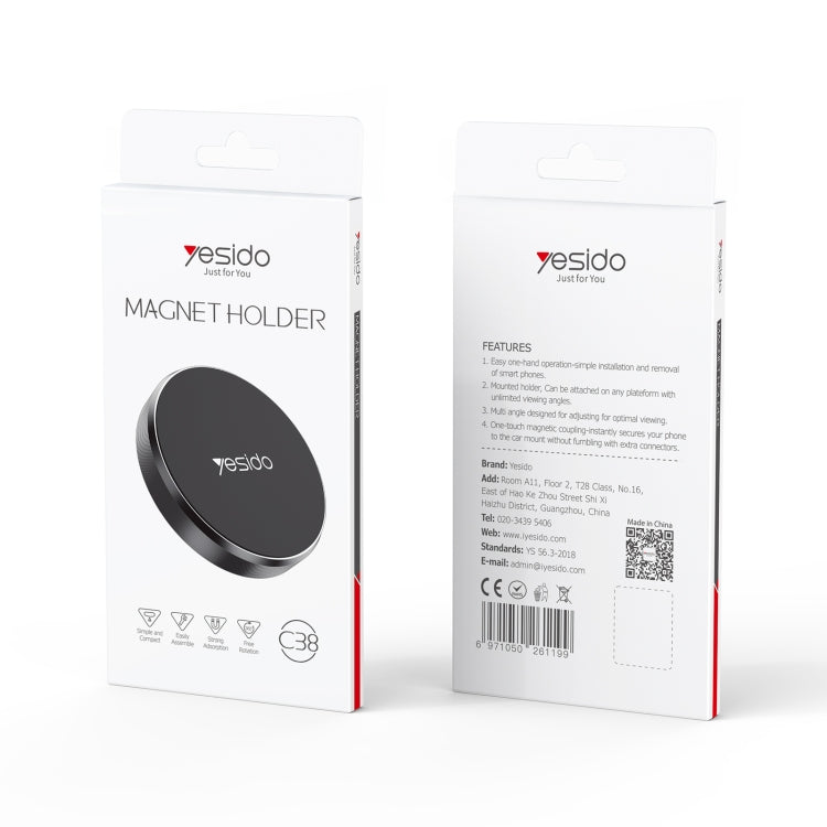 Yesido C38 Car Round Plate Magnetic Phone Holder, C38