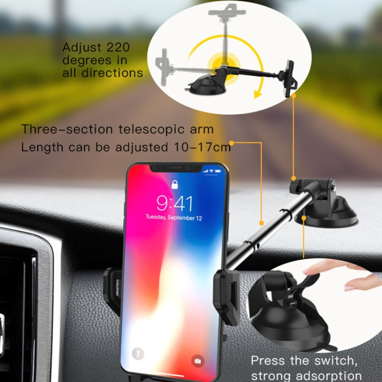 Yesido C40 Car Foldable 360 Degree Rotation Automatic Clip Phone Holder, C40