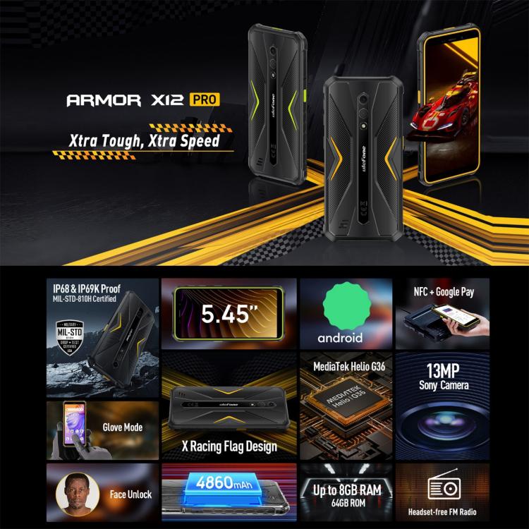 Ulefone Armor X12 Pro Rugged Phone IP68 IP69K 5.45Inch 4GB