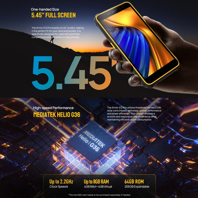 Ulefone Armor X12 Pro Rugged Phone IP68 IP69K 5.45Inch 4GB