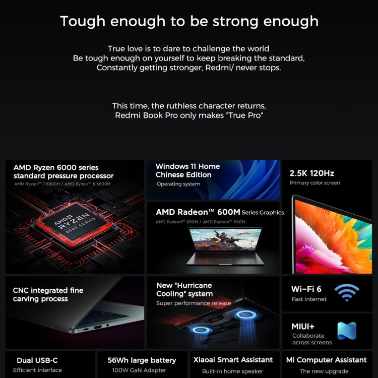 Xiaomi RedmiBook 14 Inch Laptop Ryzen 7 6800H 16GB+512GB