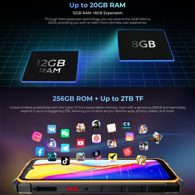 HOTWAV CYBER 13 Pro Rugged Smartphone 12GB+256GB 10800mAh