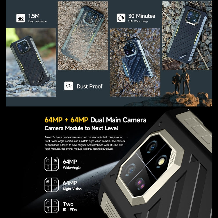Ulefone Armor 22 Rugged Smartphone 8GB+128GB IP68 IP69K
