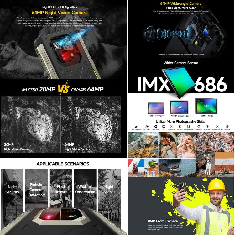 Ulefone Armor 22 Rugged Smartphone 8GB+128GB IP68 IP69K