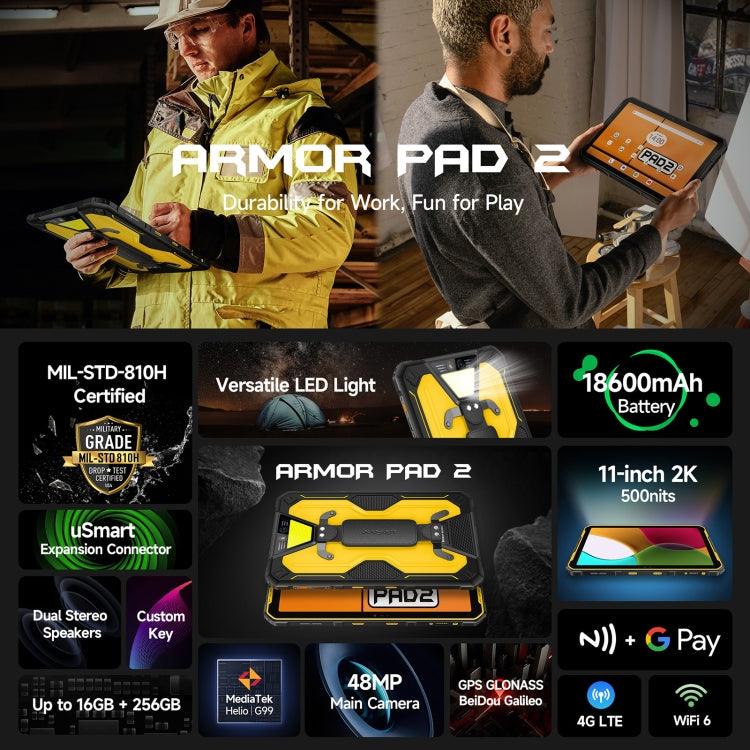 Ulefone Armor Pad 2 Tablet 11 Inch 16GB+256GB Android 13