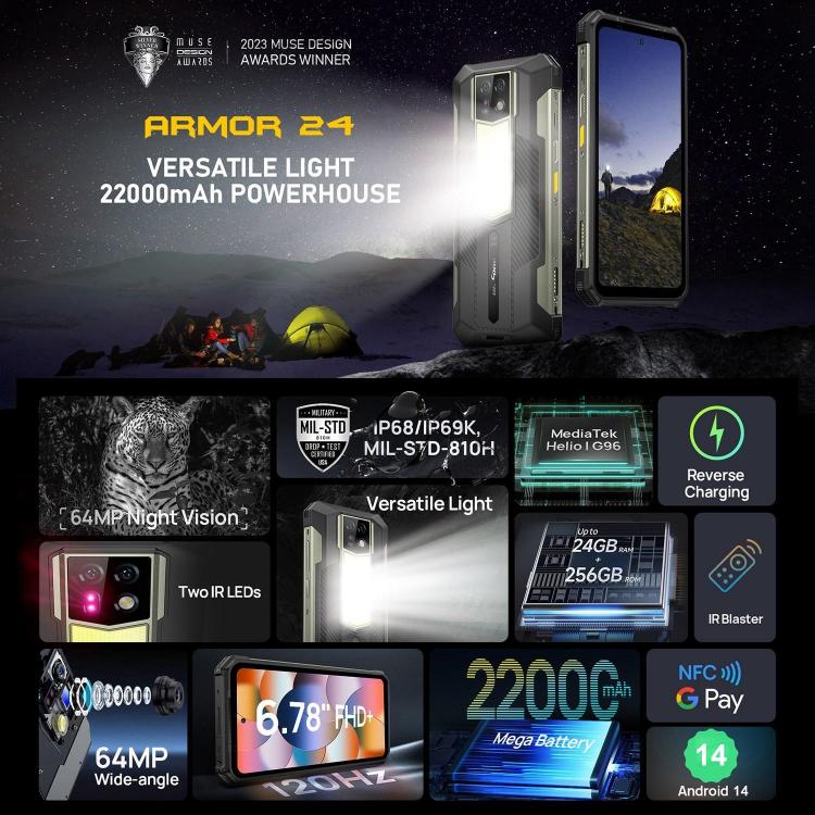 Ulefone Armor 24 Rugged Smartphone 12GB+256GB 22000mAh