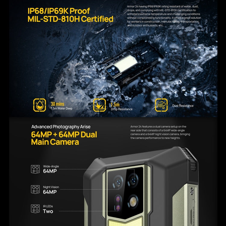 Ulefone Armor 24 Rugged Smartphone 12GB+256GB 22000mAh