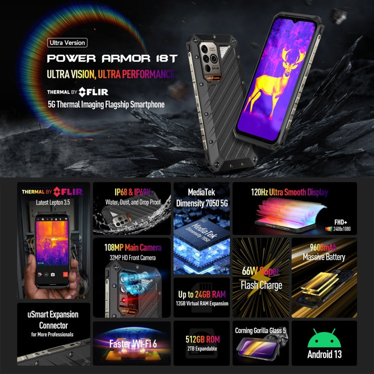 Ulefone Power Armor 18T Smartphone 5G 12GB+512GB Térmica by Ulefone
