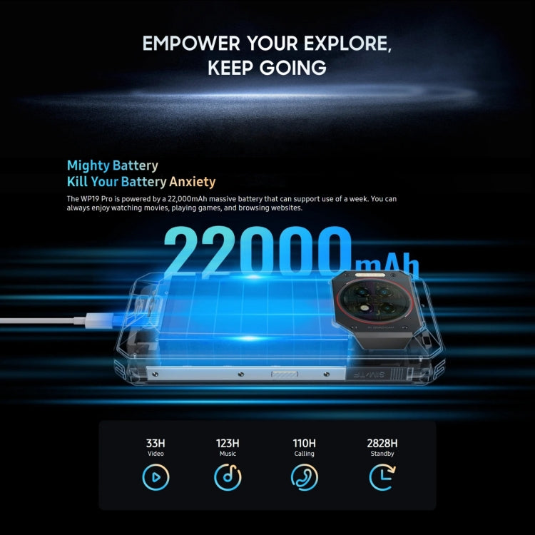 Oukitel WP19 Pro Smartphone 8GB+256GB 22000mAh 4G NFC by OUKITEL