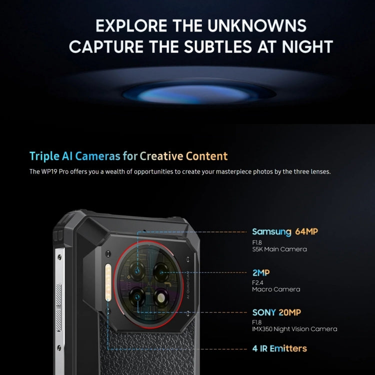Oukitel WP19 Pro Smartphone 8GB+256GB 22000mAh 4G NFC by OUKITEL