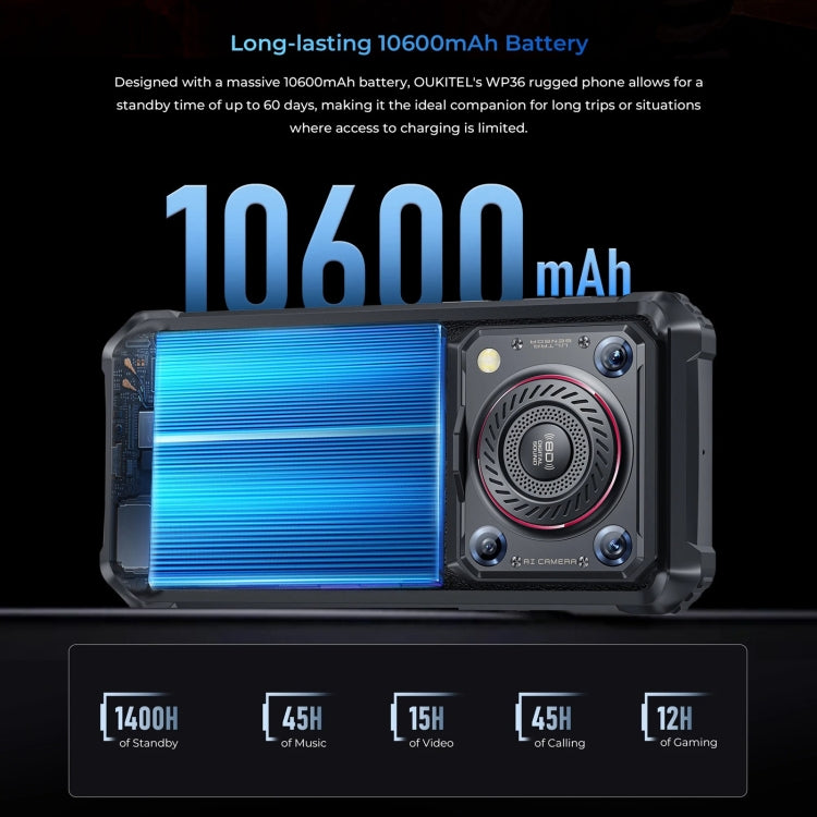 Oukitel WP36 Smartphone 8GB+128GB 10600mAh 6.52In 4G