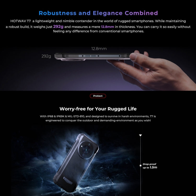 HOTWAV T7 Smartphone Resistente Android 13 4GB+128GB 6280mAh by HOTWAV
