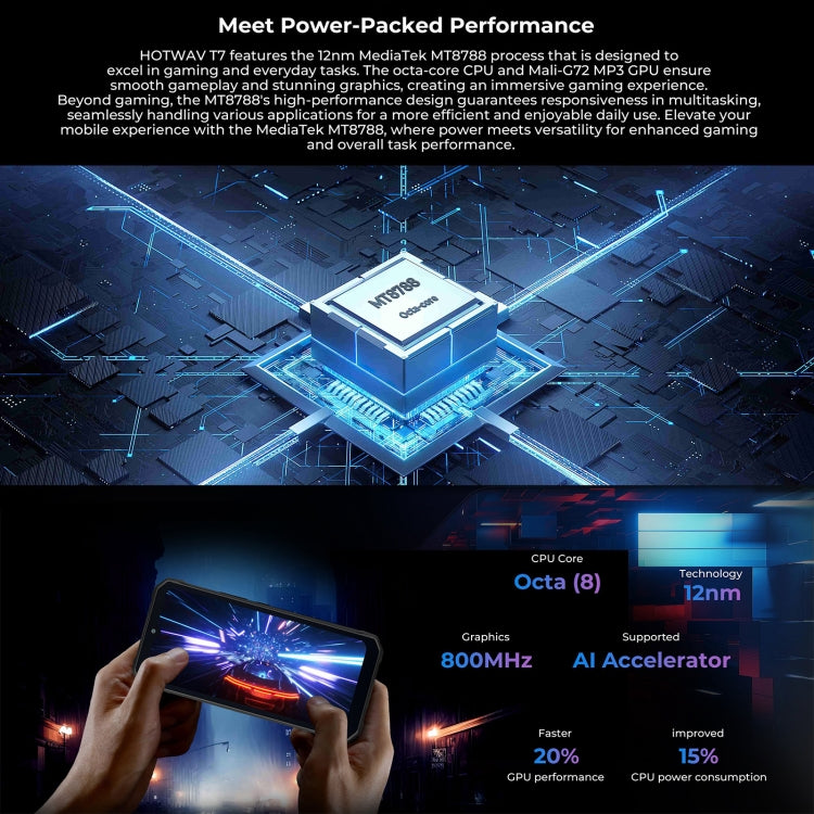 HOTWAV T7 Smartphone Resistente Android 13 4GB+128GB 6280mAh by HOTWAV