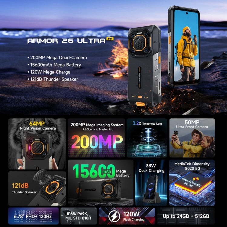 Ulefone Armor 26 Rugged Smartphone 6.78 Inch 12GB+512GB 5G