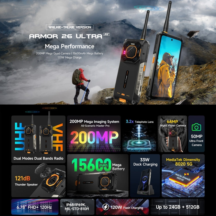 Ulefone Armor 26 Ultra Rugged Smartphone 12GB+512GB 5G