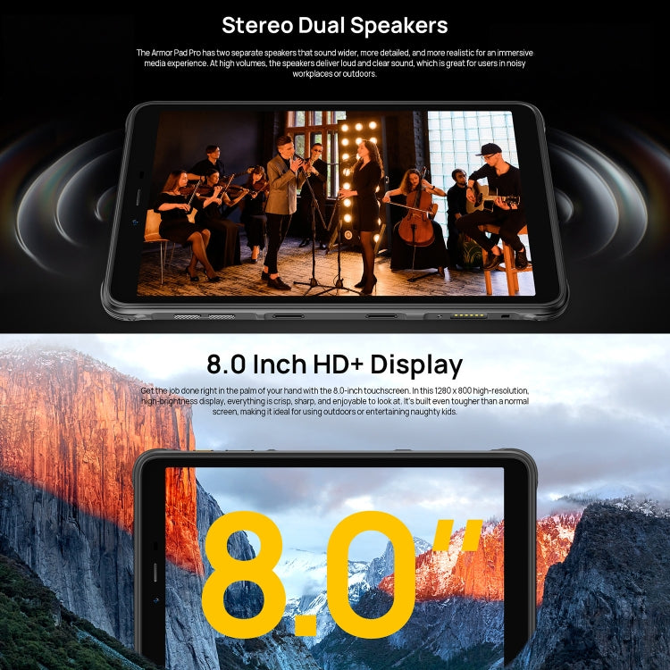 Ulefone Armor Pad Pro Rugged Tablet 8 Inch 4G 8GB+128GB