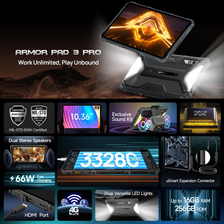Ulefone Armor Pad 3 Pro Tablet 10.36 Inch 8GB+256GB 4G