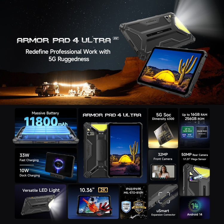 Ulefone Armor Pad 4 Tablet 10.36 Inch 5G 8GB+128GB