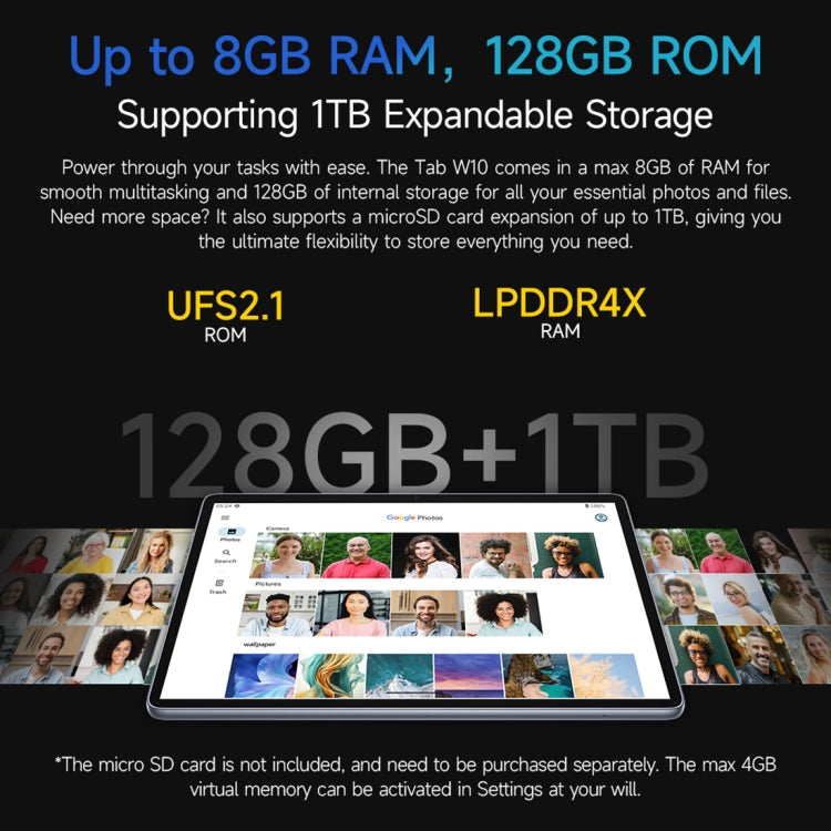 Ulefone Tab W10 WiFi Tablet 10.1 Inch Android 14 4GB+128GB