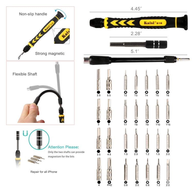 Kaisi 3801 38 in 1 Multifunctional Computer Phone Repair Tool Set, 38 in 1