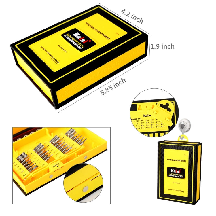 Kaisi 3801 38 in 1 Multifunctional Computer Phone Repair Tool Set, 38 in 1