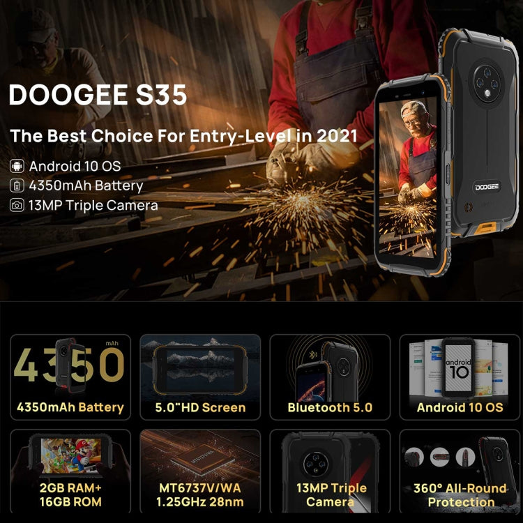 Blackview MTK6737V Rugged Smartphone 2GB+16GB 4G 5.0in IPS