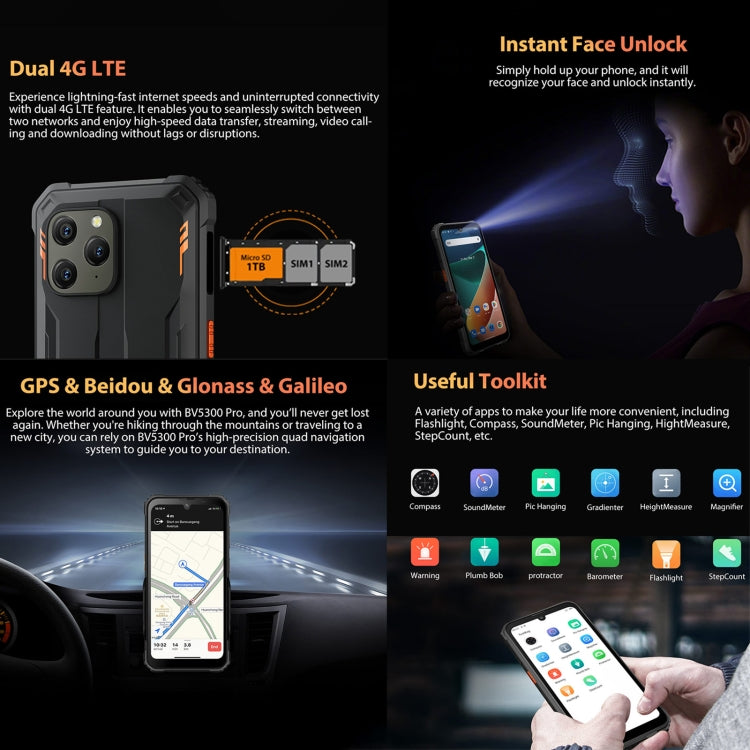 Blackview BV5300 Pro Rugged Phone, 4GB+64GB