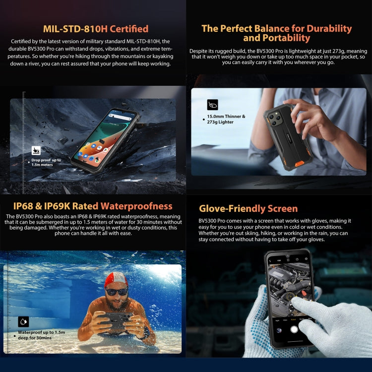 Blackview BV5300 Pro Rugged Phone, 4GB+64GB